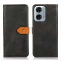 For Motorola Moto G04 / G24 KHAZNEH Dual-color Cowhide Texture Flip Leather Phone Case(Black)