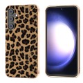 For Samsung Galaxy S23 FE 5G Nano Plating Leopard Print Phone Case(Brown)