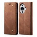 For Huawei nova 12 Denim Texture Leather Phone Case(Brown)