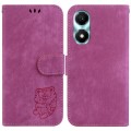 For Honor X5 Plus / Play 40C Little Tiger Embossed Leather Phone Case(Rose Red)