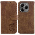 For Tecno Spark 20 Pro Little Tiger Embossed Leather Phone Case(Brown)