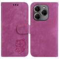 For Tecno Spark 20 Pro Little Tiger Embossed Leather Phone Case(Rose Red)