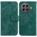 For Tecno Spark 20 Pro+ 4G Little Tiger Embossed Leather Phone Case(Green)