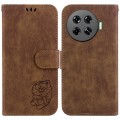 For Tecno Spark 20 Pro+ 4G Little Tiger Embossed Leather Phone Case(Brown)