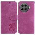 For Tecno Spark 20 Pro+ 4G Little Tiger Embossed Leather Phone Case(Rose Red)