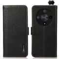 For Honor X9B KHAZNEH Side-Magnetic Litchi Genuine Leather RFID Phone Case(Black)