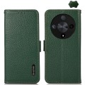 For Honor X9B KHAZNEH Side-Magnetic Litchi Genuine Leather RFID Phone Case(Green)