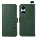 For Honor X5 Plus KHAZNEH Side-Magnetic Litchi Genuine Leather RFID Phone Case(Green)