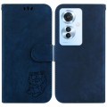 For  OPPO F25 Pro 5G Global Little Tiger Embossed Leather Phone Case(Dark Blue)