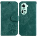 For  OPPO Reno11 Global Little Tiger Embossed Leather Phone Case(Green)