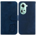 For  OPPO Reno11 Global Little Tiger Embossed Leather Phone Case(Dark Blue)