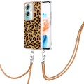 For OPPO A79 5G Global Electroplating Dual-side IMD Phone Case with Lanyard(Leopard Print)