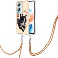 For OPPO A79 5G Global Electroplating Dual-side IMD Phone Case with Lanyard(Lucky Dog)
