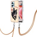 For Xiaomi Redmi Note 12 4G Electroplating Dual-side IMD Phone Case with Lanyard(Lucky Dog)