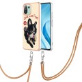 For Xiaomi Mi 11 Lite Electroplating Dual-side IMD Phone Case with Lanyard(Lucky Dog)