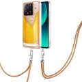 For Xiaomi 13T/13T Pro Electroplating Dual-side IMD Phone Case with Lanyard(Draft Beer)