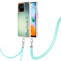 For Xiaomi Redmi 10C Electroplating Dual-side IMD Phone Case with Lanyard(Smile)