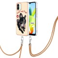 For Xiaomi Redmi A1 Electroplating Dual-side IMD Phone Case with Lanyard(Lucky Dog)