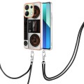 For Xiaomi Redmi Note 13 4G Global Electroplating Dual-side IMD Phone Case with Lanyard(Retro Radio)