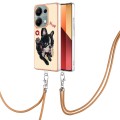 For Xiaomi Redmi Note 13 Pro 4G Global Electroplating Dual-side IMD Phone Case with Lanyard(Lucky Do