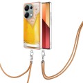 For Xiaomi Redmi Note 13 Pro 4G Global Electroplating Dual-side IMD Phone Case with Lanyard(Draft Be