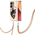 For Xiaomi Poco M6 Pro 4G Electroplating Dual-side IMD Phone Case with Lanyard(Lucky Dog)