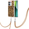 For Xiaomi Redmi Note 13 Pro 5G Global Electroplating Dual-side IMD Phone Case with Lanyard(Leopard