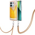 For Xiaomi Redmi Note 13 Pro 5G Global Electroplating Dual-side IMD Phone Case with Lanyard(Draft Be