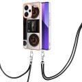 For Xiaomi Redmi Note 13 Pro+ 5G Electroplating Dual-side IMD Phone Case with Lanyard(Retro Radio)