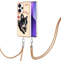 For Xiaomi Redmi Note 13 Pro+ 5G Electroplating Dual-side IMD Phone Case with Lanyard(Lucky Dog)