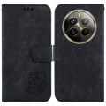 For Realme 12 Pro+ Global Little Tiger Embossed Leather Phone Case(Black)