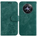 For Realme 12 5G Little Tiger Embossed Leather Phone Case(Green)