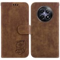 For Realme 12 5G Little Tiger Embossed Leather Phone Case(Brown)