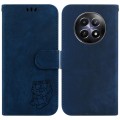 For Realme 12 5G Little Tiger Embossed Leather Phone Case(Dark Blue)