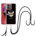 For Motorola Moto G84 Electroplating Dual-side IMD Phone Case with Lanyard(Natural Growth)
