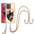 For Motorola Moto G84 Electroplating Dual-side IMD Phone Case with Lanyard(Lucky Dog)