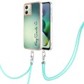 For Motorola Moto G54 Electroplating Dual-side IMD Phone Case with Lanyard(Smile)
