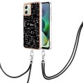 For Motorola Moto G54 Electroplating Dual-side IMD Phone Case with Lanyard(Equation)