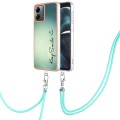 For Motorola Moto G14 Electroplating Dual-side IMD Phone Case with Lanyard(Smile)
