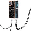 For Motorola Moto G14 Electroplating Dual-side IMD Phone Case with Lanyard(Equation)