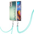 For Motorola Moto E32 4G/E32s Electroplating Dual-side IMD Phone Case with Lanyard(Smile)