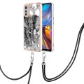 For Motorola Moto E32 4G/E32s Electroplating Dual-side IMD Phone Case with Lanyard(Totem Elephant)