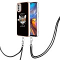 For Motorola Moto E32 4G/E32s Electroplating Dual-side IMD Phone Case with Lanyard(Natural Growth)