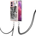 For Motorola Moto G04 4G / G24 4G Electroplating Dual-side IMD Phone Case with Lanyard(Totem Elephan