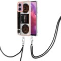 For Motorola Moto G04 4G / G24 4G Electroplating Dual-side IMD Phone Case with Lanyard(Retro Radio)