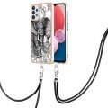 For Samsung Galaxy A54 5G Electroplating Dual-side IMD Phone Case with Lanyard(Totem Elephant)
