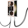 For Samsung Galaxy S24 Ultra 5G Electroplating Dual-side IMD Phone Case with Lanyard(Retro Radio)