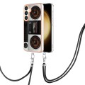 For Samsung Galaxy S24 5G Electroplating Dual-side IMD Phone Case with Lanyard(Retro Radio)