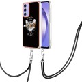 For Samsung Galaxy A15 5G Electroplating Dual-side IMD Phone Case with Lanyard(Natural Growth)
