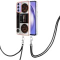 For Samsung Galaxy A15 5G Electroplating Dual-side IMD Phone Case with Lanyard(Retro Radio)